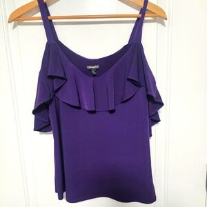 Express Blouse Cold Shoulder Purple S
